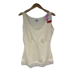 SPANX Hide and Sleek Body Shaping Slimming Seamless Nude Tank Cami Lace Top XL